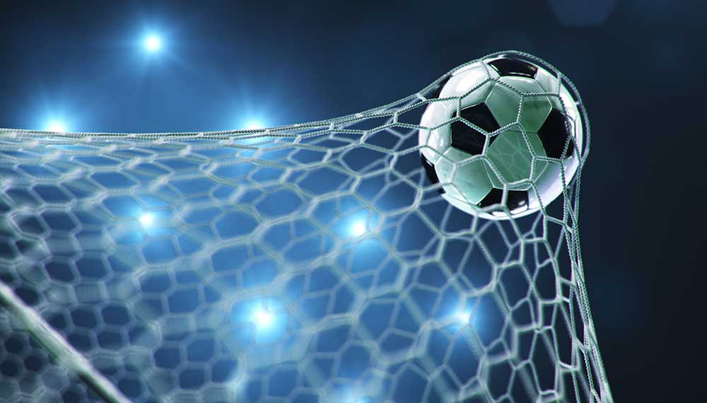 soccer ball in goal