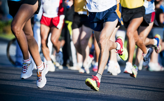 Runners competing in a race